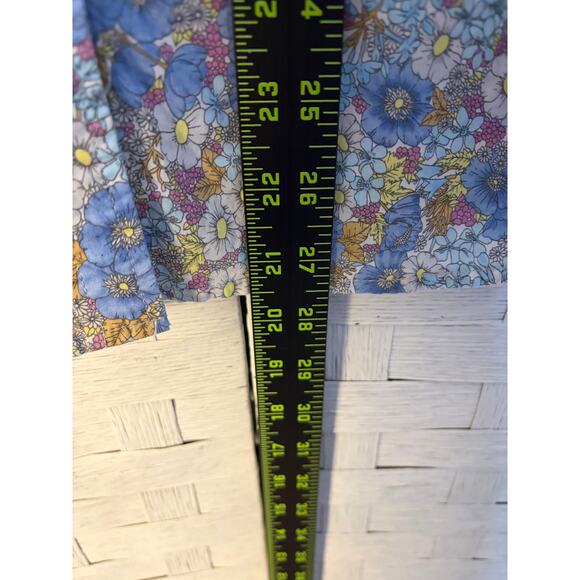 Folk women’s blouse button up 100% cotton floral whimsical colorful cottagecore - Picture 9 of 10